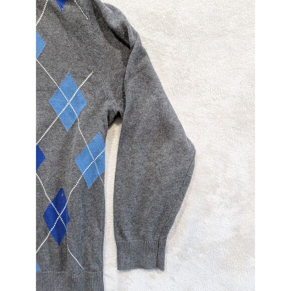 Club Room Sweater Mens L Colorful Argyle V Neck Preppy Grandpa Large - Picture 5 of 14